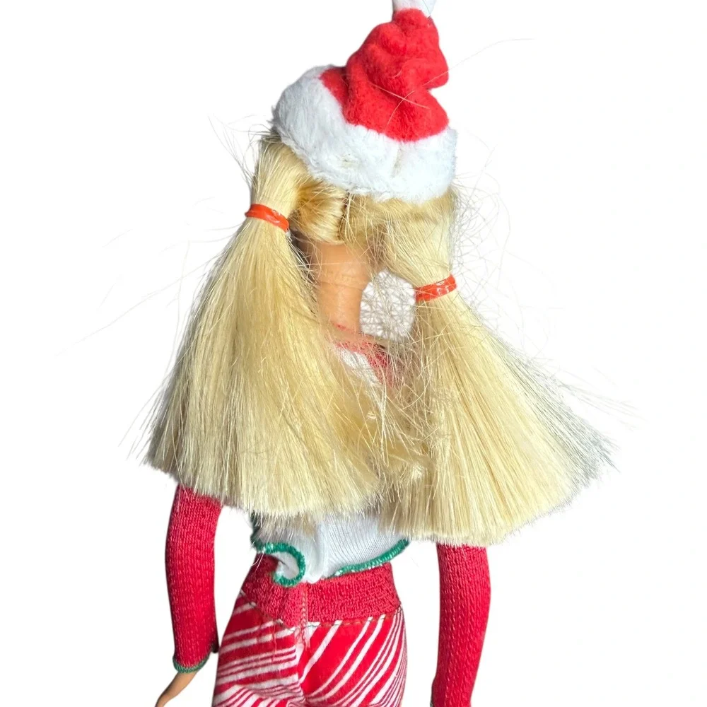 Barbie Doll 2008‎ Christmas Pajamas Candy Cane Hat Holiday Outfit Kids Toy